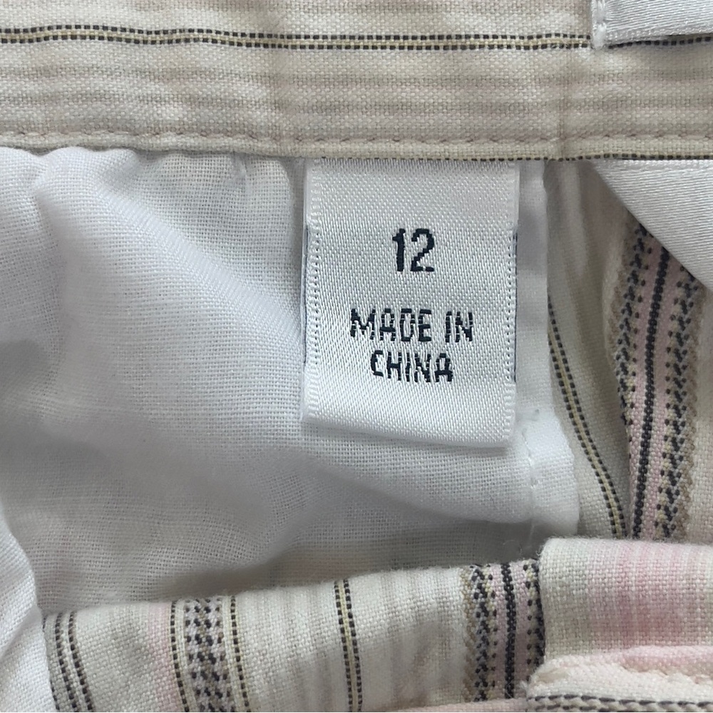 Liz Claiborne Audra Petite Belted Stripped Crop Pants 4P - Picture 11 of 13
